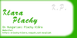 klara plachy business card